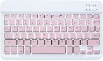 Valkyrie Bluetooth 10 inç Ios Windows Android Uyumlu Kablosuz Klavye - Türkçe - Şarjlı - Sessiz - Multimedia - Ultra İnce Pembe