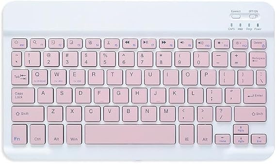 Valkyrie Bluetooth 10 inç Ios Windows Android Uyumlu Kablosuz Klavye - Türkçe - Şarjlı - Sessiz - Multimedia - Ultra İnce Pembe