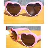 Género: para dama DDU Love - Gafas de sol retro con marco de plástico en forma de corazón (rosa)