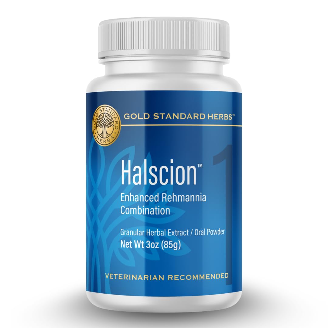 Halscion Cognitive Support and Stress Relief for Dogs by Gold Standard Herbs, All Natural Rehmannia Combination, 85 gram Powder, White