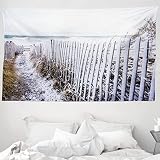ABAKUHAUS Massachusetts Tapisserie, Chemin sous la Neige, Pas de décoloration, 230 x 140 cm, Blanc Fawn