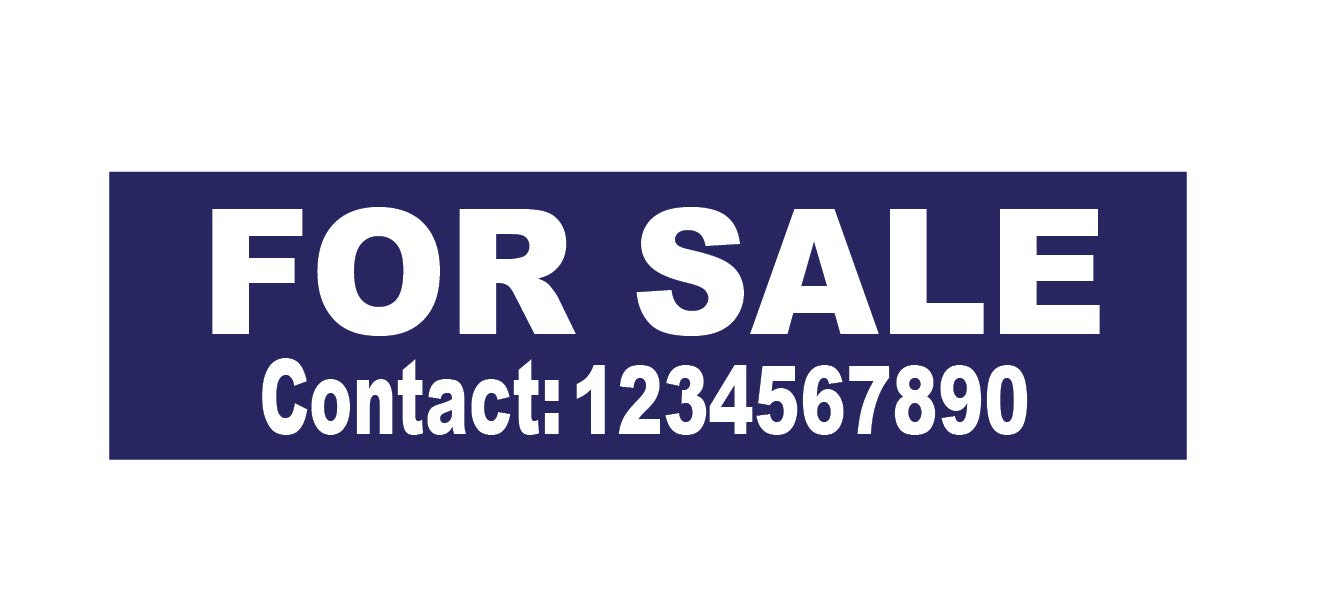 signEver™ For Sale 3mm Sign Board With Custom Contact Number Home Land Office Building Plot Signage Boards 15w X 4h inch