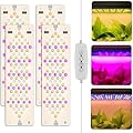 Abonnyc Grow Lights for Indoor Plants 40W Ultra-Thin Panel Plant Grow lamp 11.8 Inch Warm White Light & Red Blue Light Full Spectrum for Under Cabinet Plant with 3/9/12H Timer, Grow Lamp 4-Pack