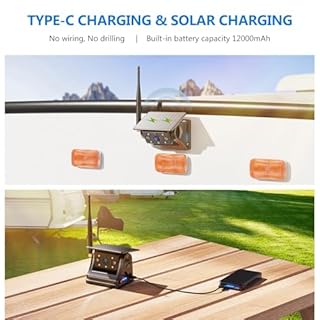 DVKNM Magnetic Solar Wireless RV Backup Camera, 1080P 7" Touchscreen IPS Monitor & Auto On Off Rear View Camera, 1 Minute Setup Night Vision Recording Guidelines, Back up Camera for Trailer Truck M7