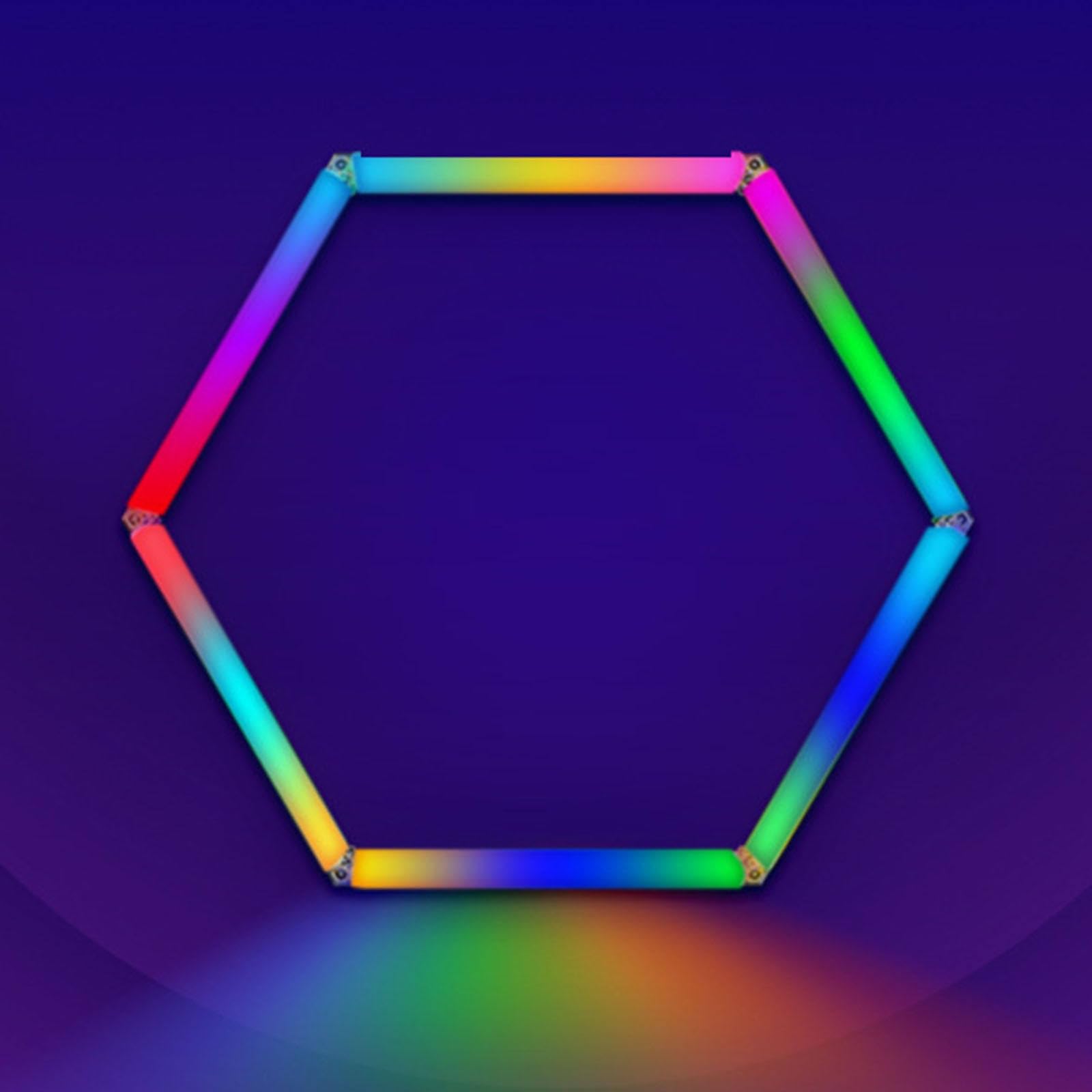 CXY-DPFRGB Hexagonal Garage LED Light, Colorful Modes, Safe Design, Easy Installation, Versatile Use Garage Light