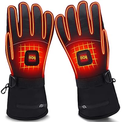 IFWATER Heated Gloves for Men Women Rechargeable Electric Powered Gloves Winter Warmer Hand Warmer Touchscreen Waterproof Heating Gloves Arthritis Hand Warm for Hunting Hiking Motorcycle Skiing
