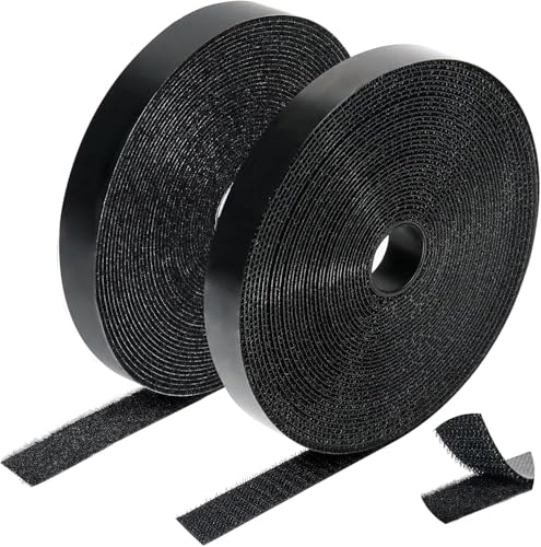 Klettband Selbstklebend, 10M x 20mm Extra Stark Klettverschluss Band Doppelseitiges Klettstreifen Flauschband Fliegengit...