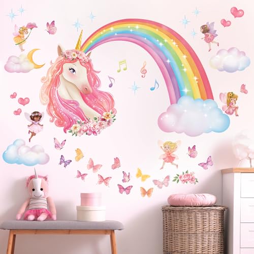DECOWALL Vinilos Decorativos Arcoíris Unicornio 2 Hojas miniatura 4