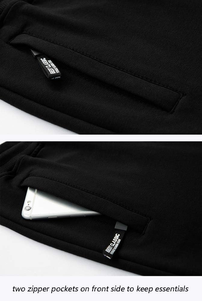 YSENTO Men's Cotton Casual 3/4 Jogger Running Capri Pants Below Knee Gym Workout Shorts Zipper Pockets