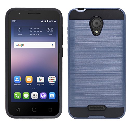 Telegaming Alcatel IdealXCITE Case, Alcatel Verso Case, Alcatel CameoX 5044R Case, Dual Layer Brushed Armor Case TPU Rubber Hard PC Shock Absorption Cover for Alcatel U50 5044S /Raven LTE A574BL Blue