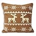 Paoletti Reno Navidad escandinavo Lana Funda para cojín, marrón, 45 x 45 cm