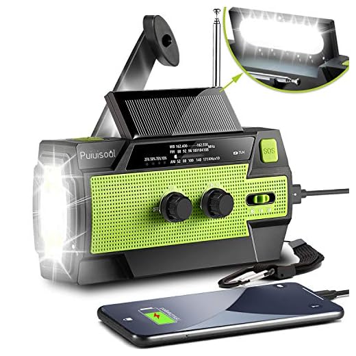 [2021 Newest] Emergency-Hand-Crank-Radio,4000mAh Portable Weather Solar Radios with Motion Sensor Reading Lamp,3 Gear LED Flashlight,SOS Alarm,Cell Phone Charger,AM/FM/NOAA (Green)