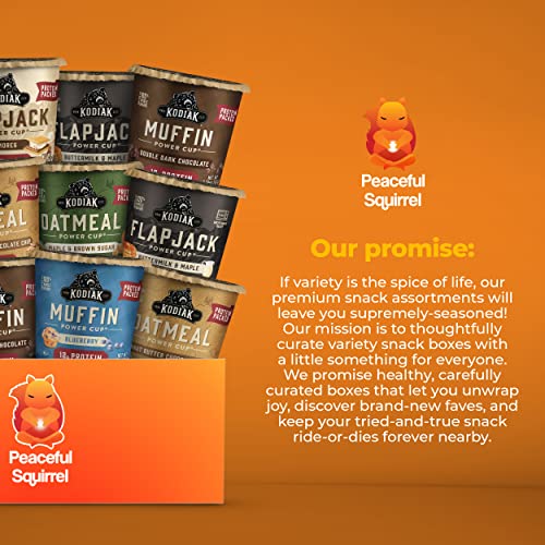 Peaceful Squirrel Variety, Kodiak Cakes Power Cups, 12 Pack, Variety Of 6 Flavors, Whole Grain, Non-Gmo, Antioxidants, High Protein, 12 Cups, 2.12 Ounce #TOP6