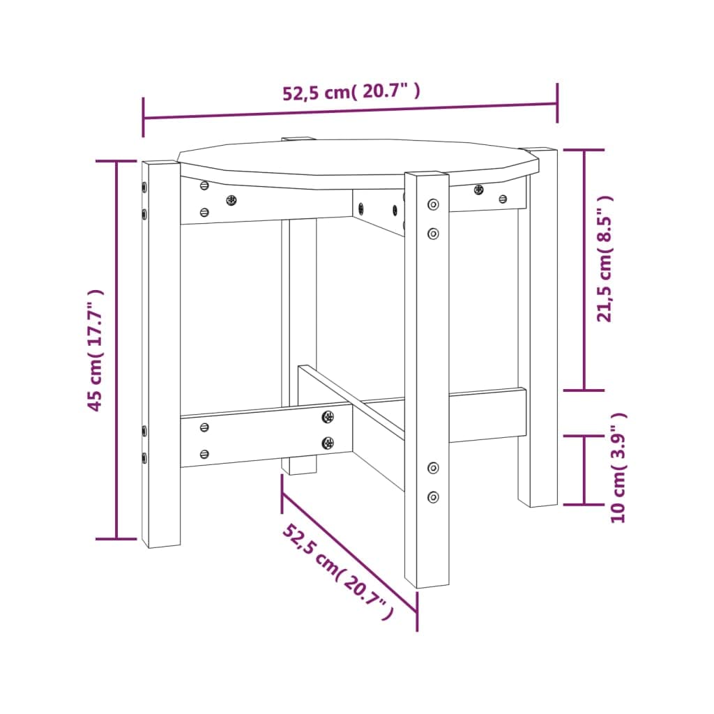 Mesa de centro blanca de 52,5 cm de diámetro de madera de pino maciza, mesa auxiliar redonda con diseño clásico, mesa de sofá para salón, dormitorio, balcón
