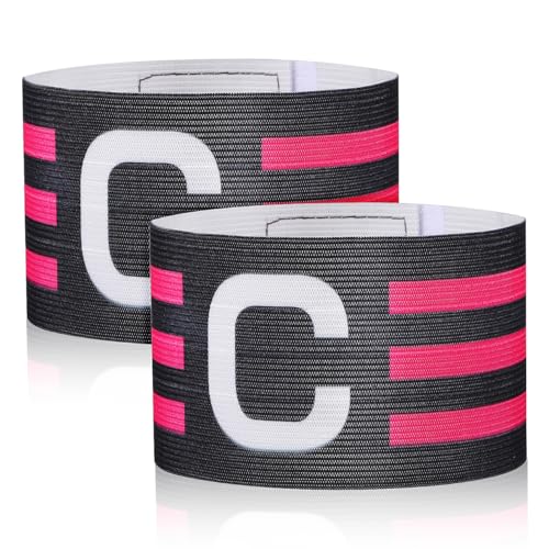 BRIGHTFUFU 2pcs Soccer Captain Armbands Breathable Anti-Slip Design for Football Team Leaders Stylish Sports Accessories for Adults and Teens