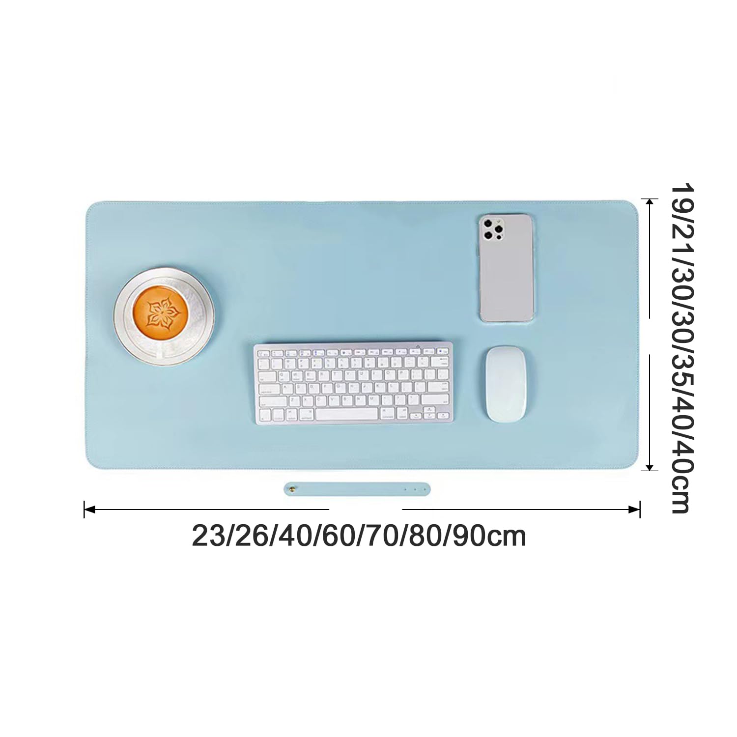 Set di 2 tappetini da scrivania in pelle, antiscivolo, protezione impermeabile, superficie silenziosa, tappetino multifunzione per scrivania per laptop per ufficio e casa, 70 x 35 cm