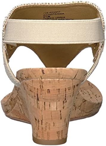WHITE MOUNTAIN Shoes Aida Women's Cork Wedge Sandal, Gold/Glitter, 8.5 M | Image 2