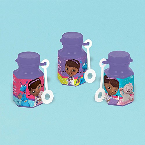 Doc McStuffins Mini Bubbles Birthday Party Toy Favours Pack (12 Pack), Multi Color, 6 oz.