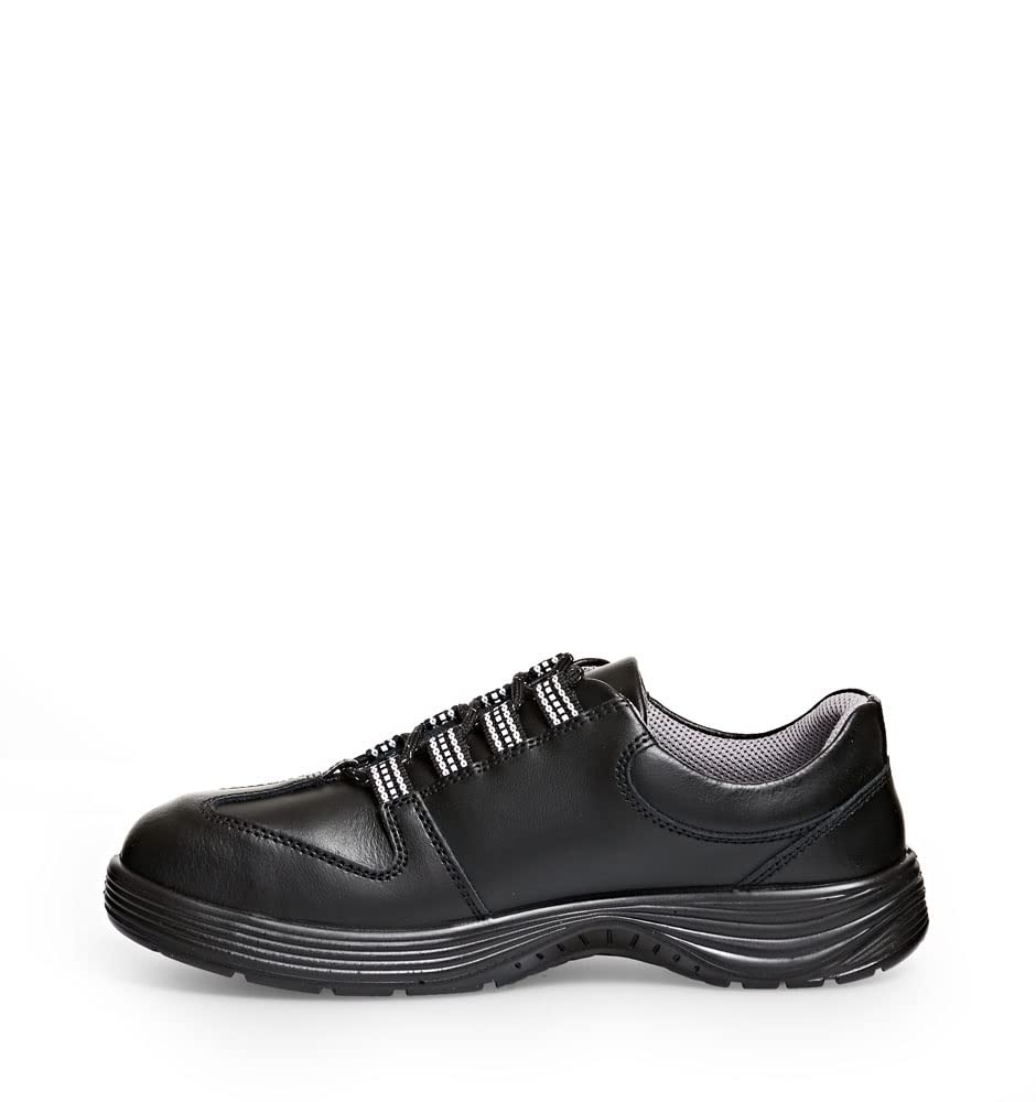 ABEBA 342017 711038 S2 Halbschuh, Rutschhemmende PU-Sohle, Schwarz, 44 Größe
