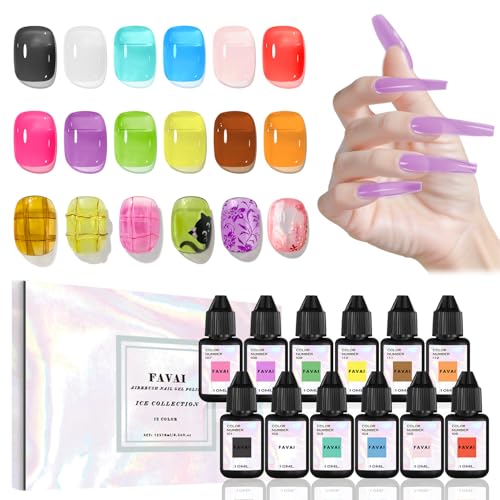 FAVAI ICE Collection (#I) 12 Colors Airbrush Gel Nail Polish