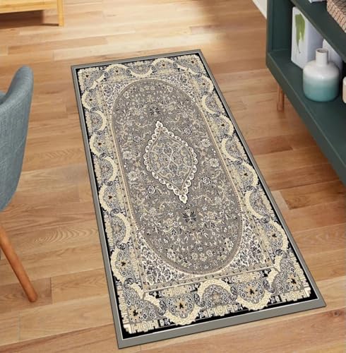 Alfombra de pasillo gris de 50x150 cm lavable y vintage para cocina 2