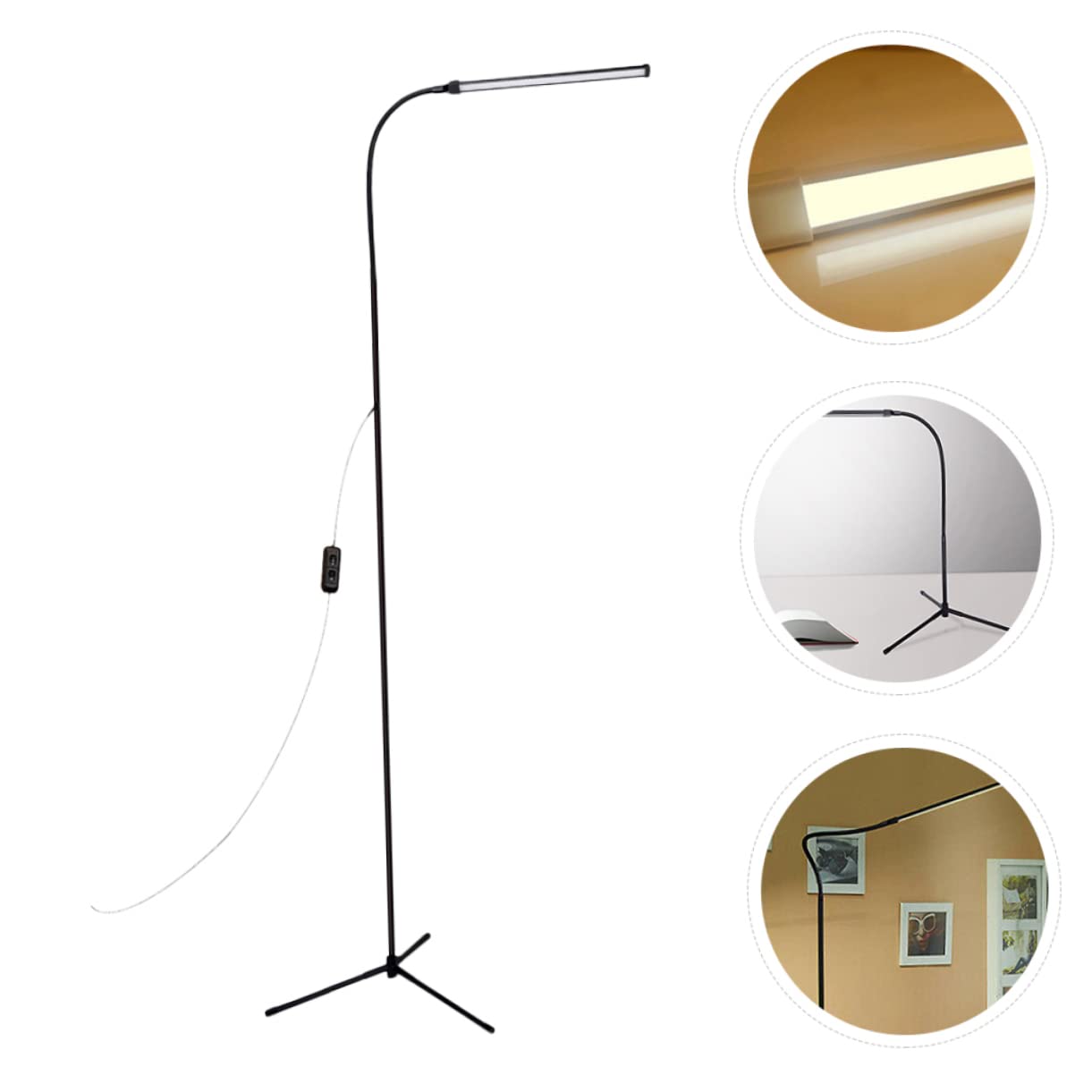 Veemoon Lampada da Lettura LED Dimmerabile con Clip, Alimentazione Usb, Luce Antiriflesso per Studio e Lettura, Struttura in Alluminio e Ferro, Nero