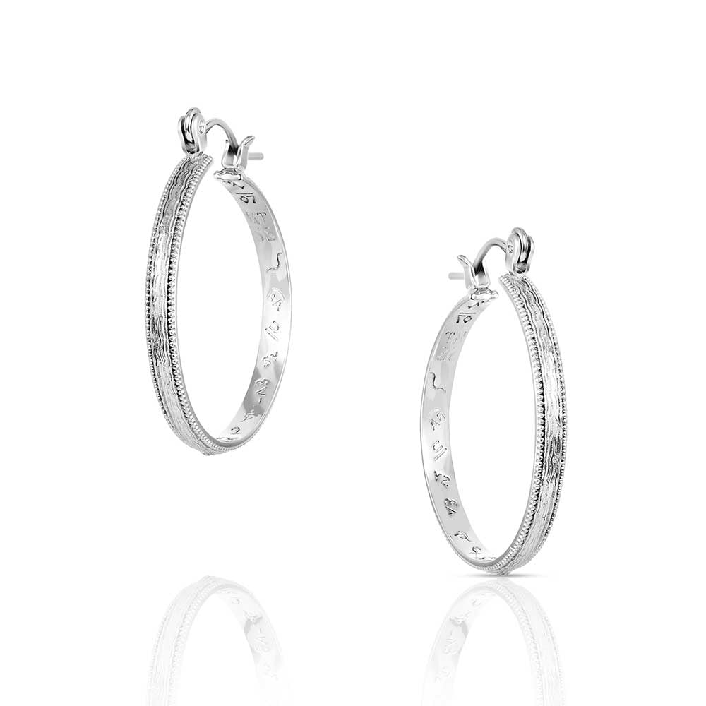 Montana Silversmiths Western Lifestyle Hoop Lever/Latch Earrings