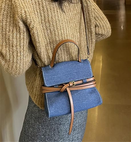 Stylish Denim Handbag Purse for Women Small Y2k Shoulder Crossbody Bag Designer Canvas Top Handle Satchels 20254