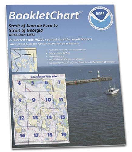 Paradise Cay Publications NOAA BookletChart 18421: Strait of Juan de Fuca to Strait of Georgia;Drayton Harbor, Handy 8.5