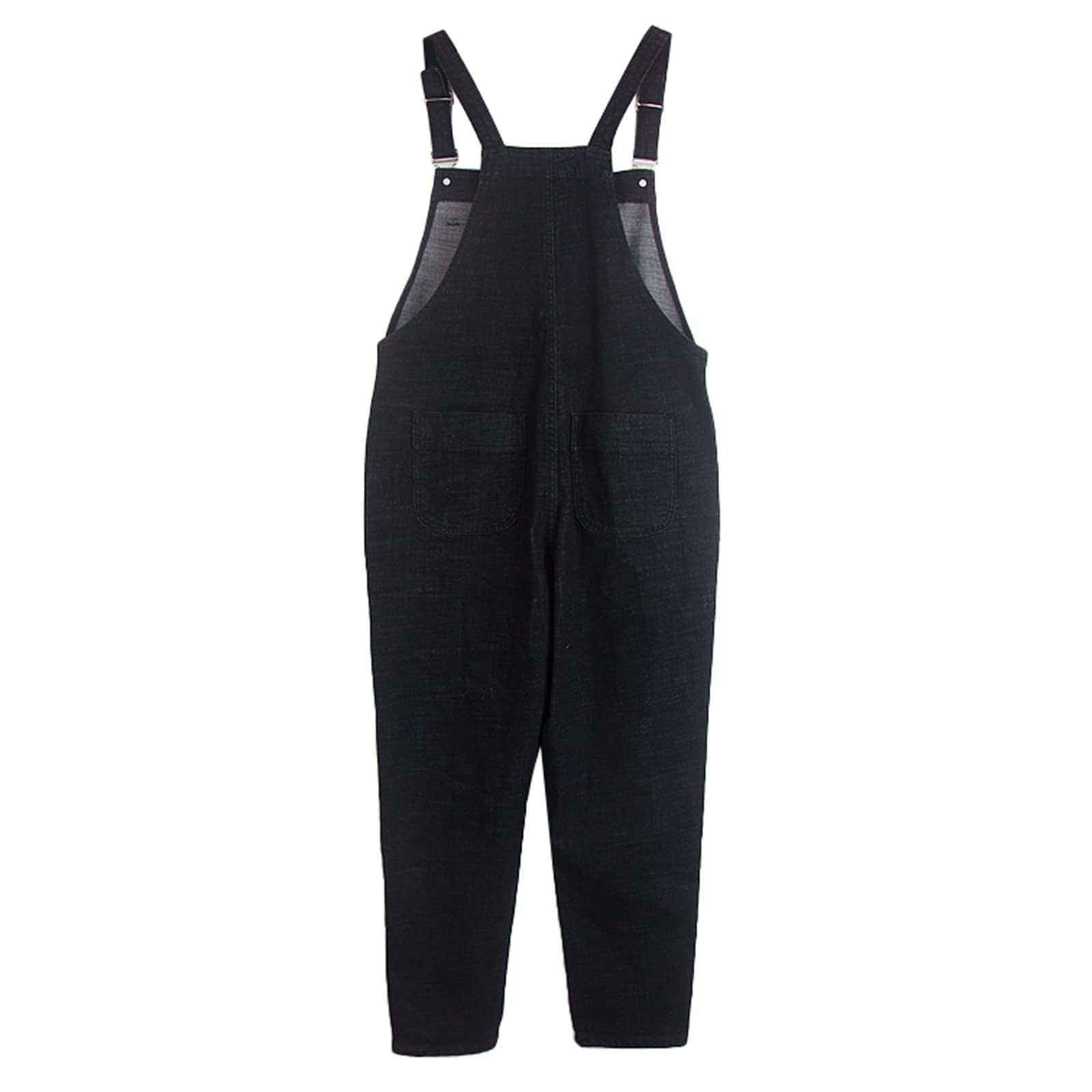 Donna Taglie Forti Salopette in Denim Stretch Lungo Overall Tuta Intera Jumpsuit Pantaloni Jeans con Pettorina (XS-5XL)