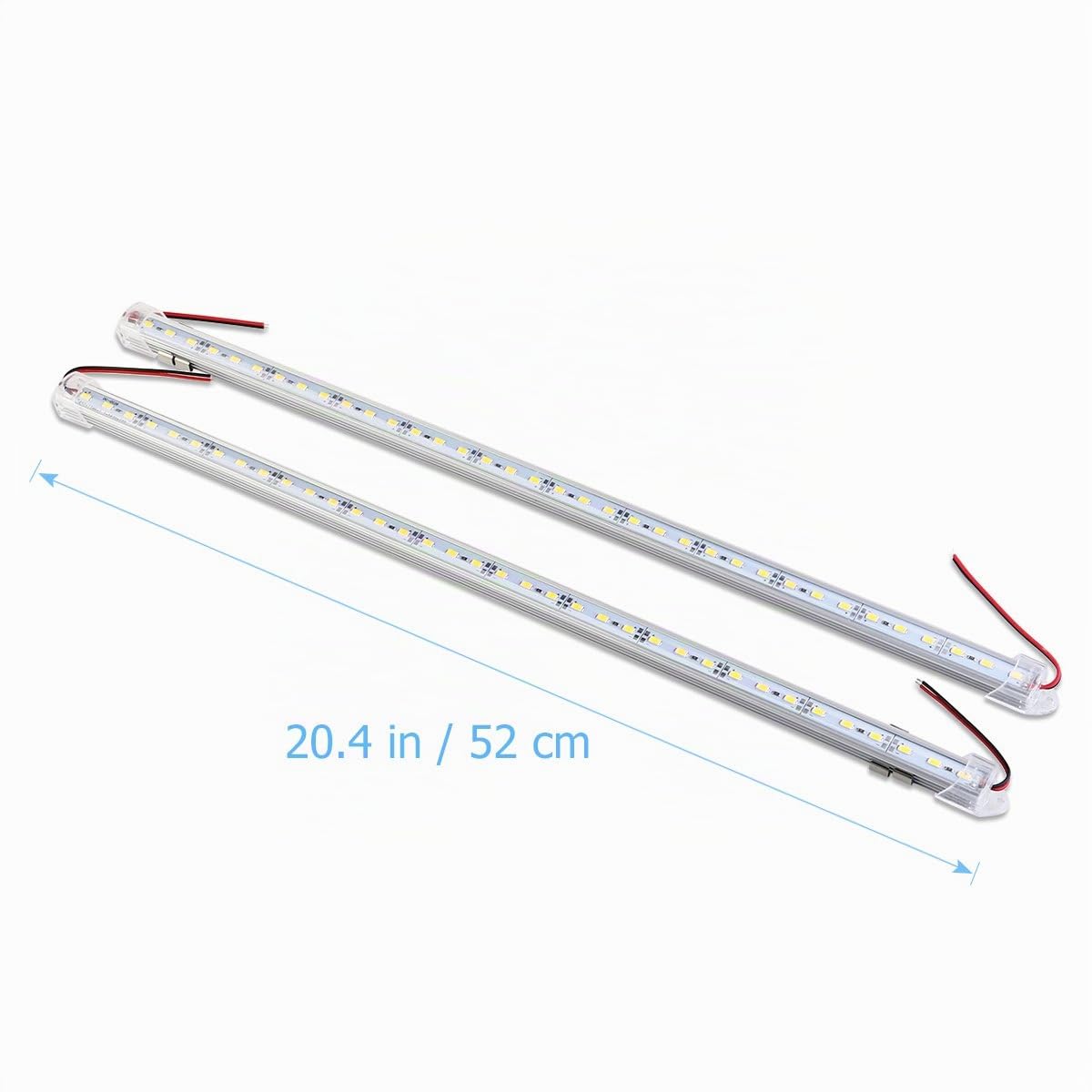 WINOMO 2pcs DC 12V 50CM Alluminio Striscia LED Rigida Barra di Luce Lampada (Bianco)