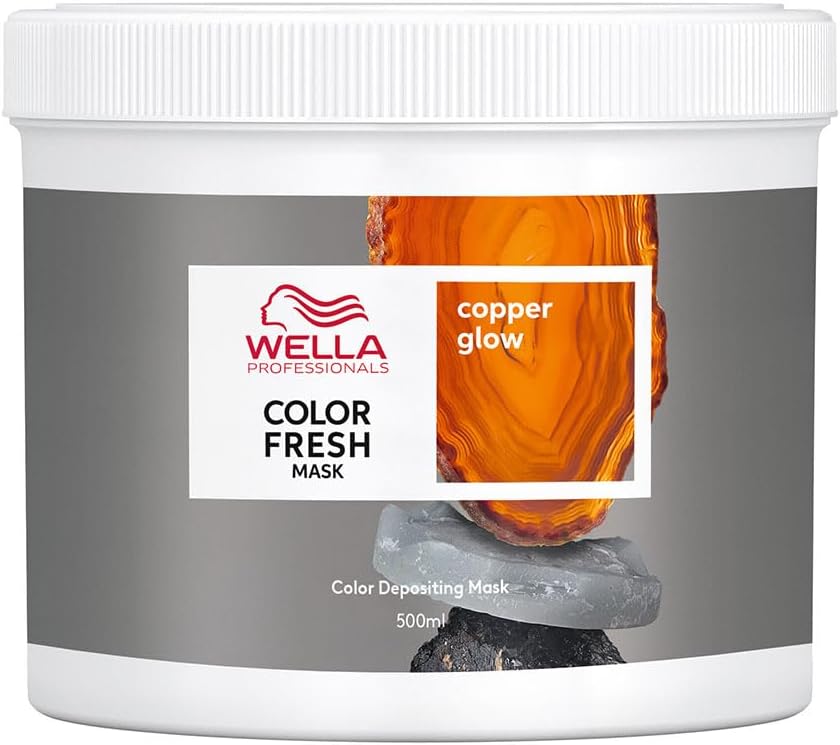 Wella Professionals Color Fresh Mask Copper Glow Haarkuur voor het stimuleren en veranderen van de haarkleur, voedende tint met avocado-olie, voor middelblond, lichtbruin en gekleurd haar, 500 ml