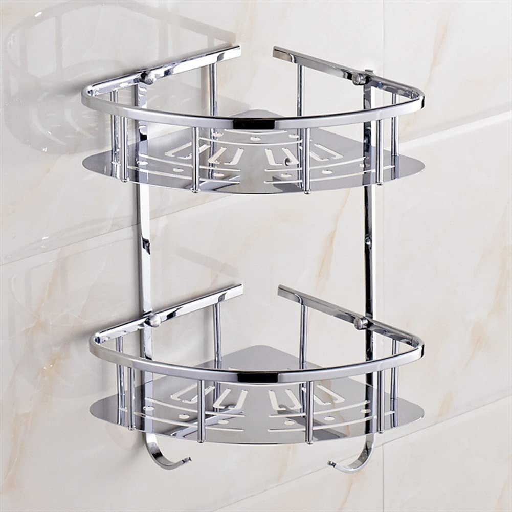 EliteBloom Corner Shower Caddy Bathroom Shelves Wall Mounted Bathroom Shelf Corner Shelf Brass Bathroom Shower Rack Gold Bath