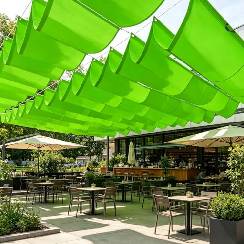 Voile ombrage rétractable vague imperméable et indéchirable vert - 3