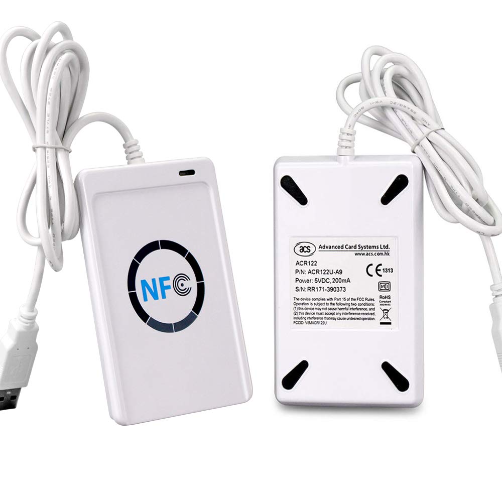 ACR122U Smart NFC RFID lector/escritor ISO 14443 A/B tarjeta clon máquina+ software libre + 5 teclas UID grabables