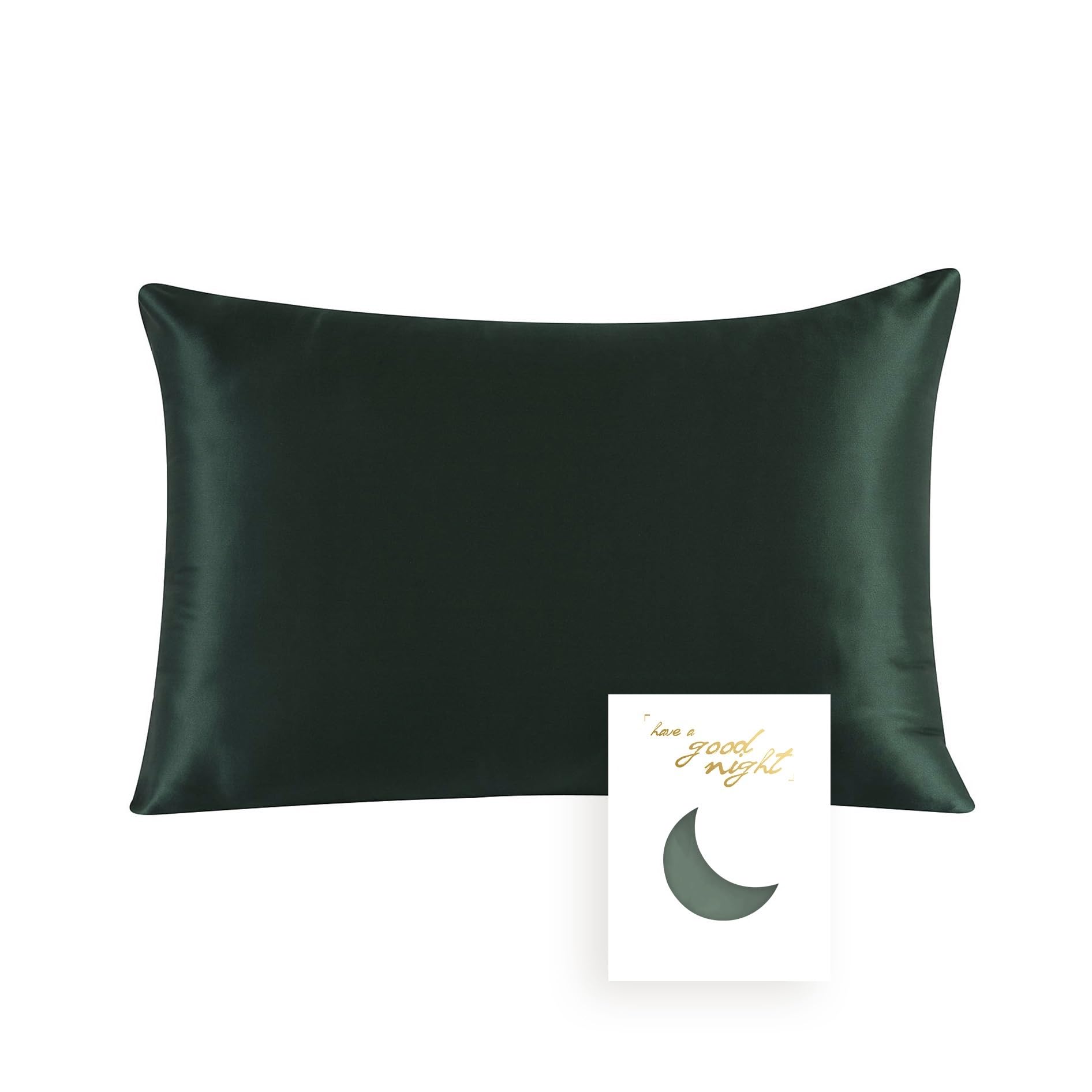 Seidenkissenbezug Kissenbezug aus Reiner Seide, weich wie Seidenkissenbezüge for Haar und Haut, pflegeleichter als Seidenkissenbezüge, beige Kissenbezüge(Emerald,40x80cm)