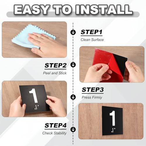 Plaque Numéro 9 Braille Tactile Auto-Adhésive pour Centre Examen - 4