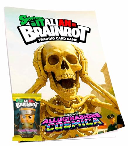 Skifidol Italian Brainrot, álbum de colección serie beta alución cósmica con 1 sobre, 7 cartas Trading Game