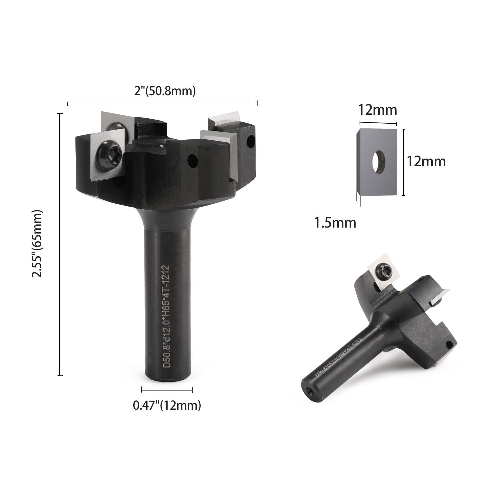 Vlakfrees 6 mm met verwisselbare hardmetalen messen - 2 fluiten voor efficiënt... | bol
