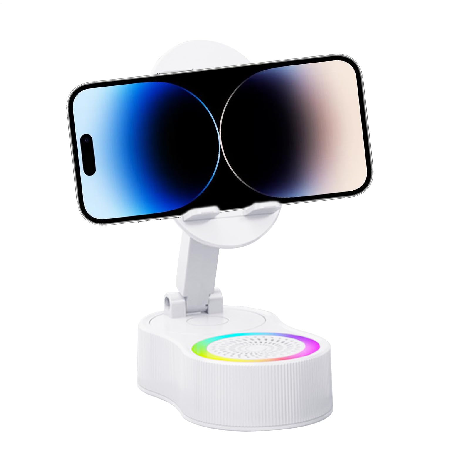 Altavoz de inducción para teléfono con luces RGB y soporte de tableta 8