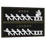 Modern Entrepreneur Motivational Wall Art Leader and Boss Inspirational Canvas Artwork Leadership Inspiring Quote Painting Easy to Hang for Home Office Decor - 12''Hx18''W