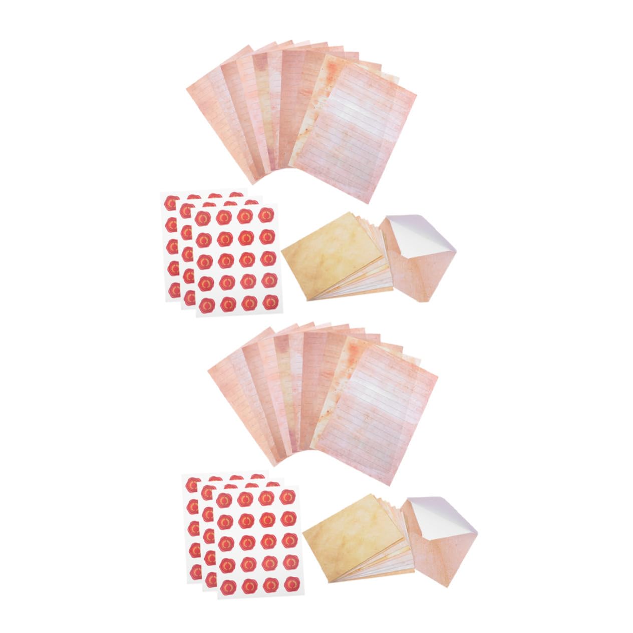 Angoily 100 Papel Vintage y Sobres Retro con Líneas para Escritura Papel Absorbente de Tinta para Cartas Manuscritas y Felicitaciones Incluye Pegatinas Decorativas para Mensajes