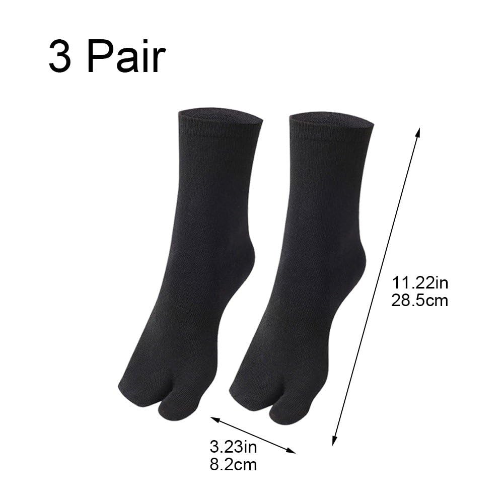 3 Paires De Chaussettes Tabi Japonaises - Coton élastique - Pour Tongs Ou Sandales - Couleurs Unies