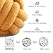 warmway Knot Ball Pillow, Handmade Knotted Decorative Pillows for Bedroom Living Room RV, Khaki Balls Cushion for Couch Sofa Bed Chair, 11 in
