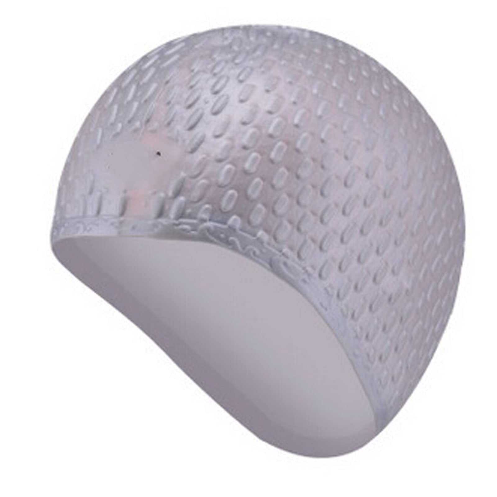 Gorro de natación de Silicona, Gorro de natación Impermeable de Silicona Unisex con protección for los oídos, Estampado de Flores Multicolor.(Gris)