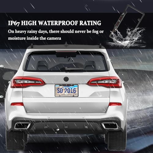 License Plate Backup Camera,HD Night Vision Reverse Camera with 8 LED,170°Wide Angle IP67 Waterproof Rear View Camera,Heavy Duty Reverse Camera Car Accessories Fits US License Plates by Salior - Image 3