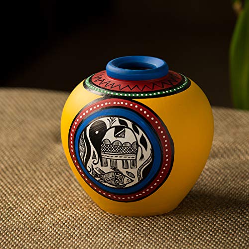 Best Decorative Vases: Glass vs Ceramic 93 ExclusiveLane 'Madhubani Handpainted Matki Shaped' Terracotta Flo...