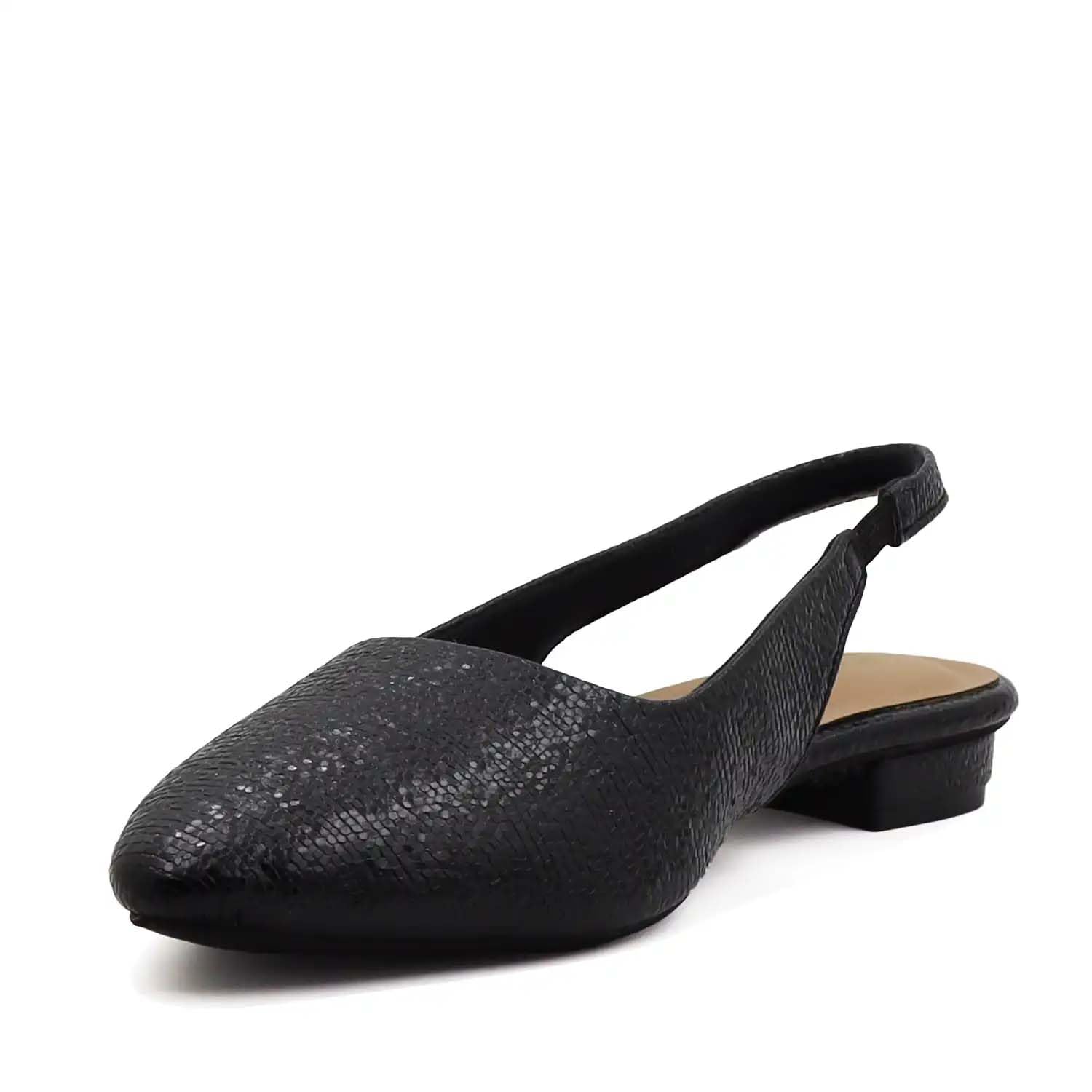 Noira Women's Slingback Flat, Black, Mini Heel, Pointed Toe, for Work-image-25