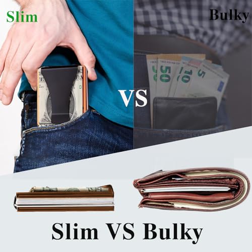 Image of Minimalist Wallet with RFID Blocking,Slim Credit Card Holder with Aluminum Money Clip wallet for Men and Women,Metal Wallets for Mens Front Pocket as Gifts