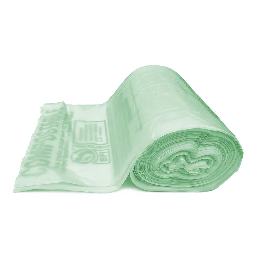 Aluf Plastics Biologisch abbaubare Kompostbeutel, 50 l, ATSM #D6400 zugelassen, 100% biologisch abbaubar für industrielle und gewerbliche Kompostierung